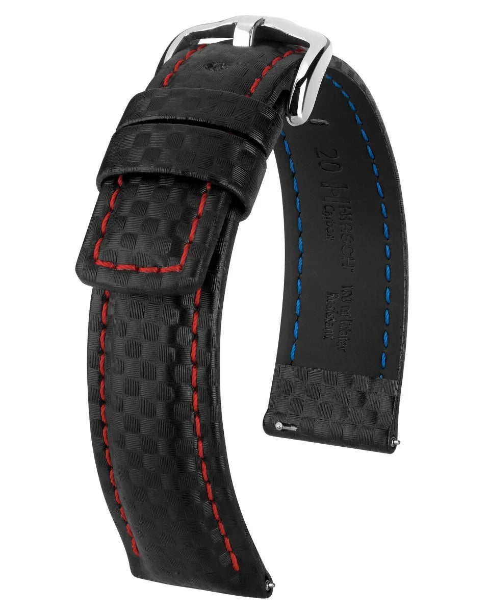 Hirsch carbon musta, punaiset tikkaukset