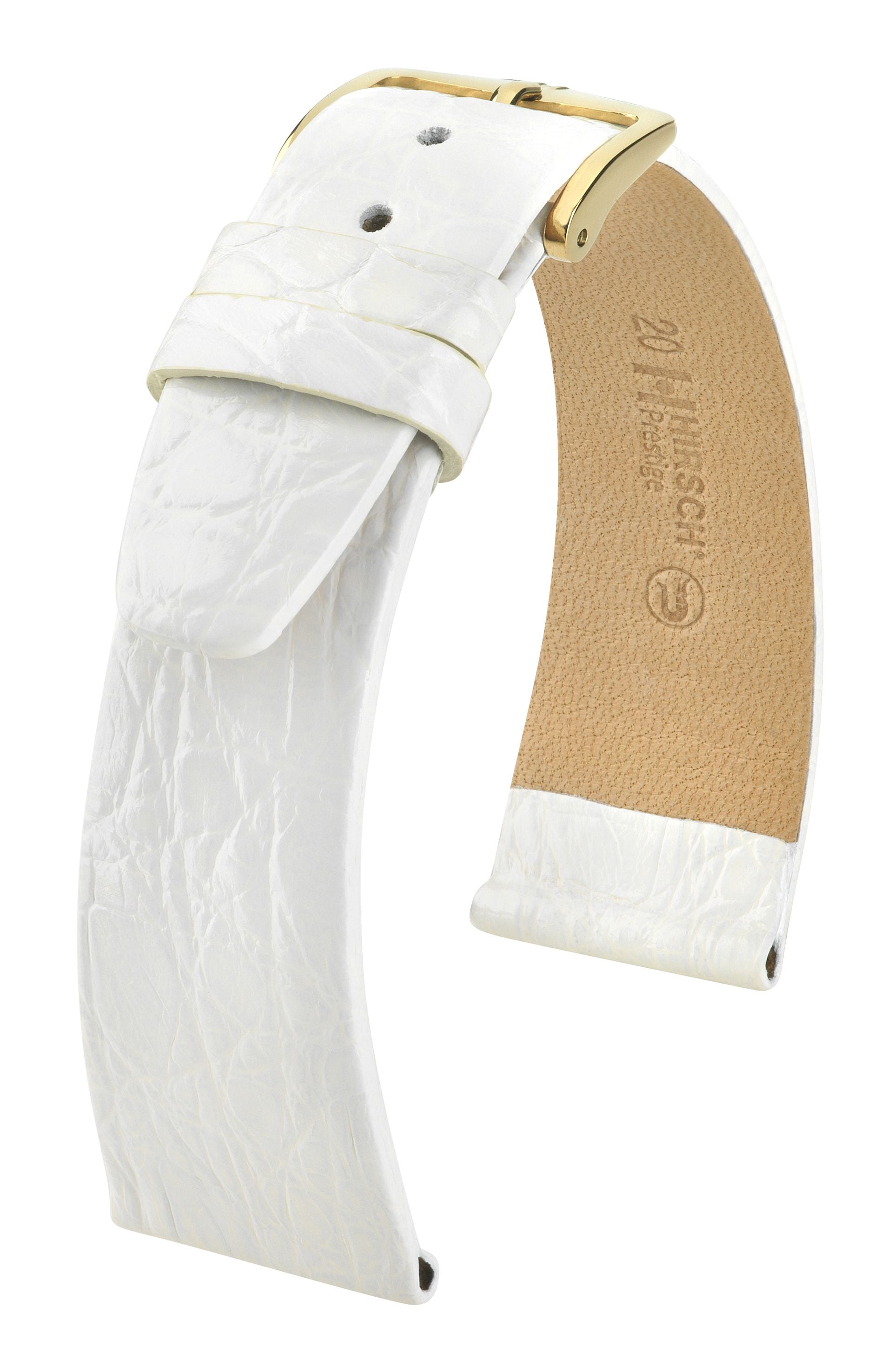 Hirsch Prestige Croco valkoinen