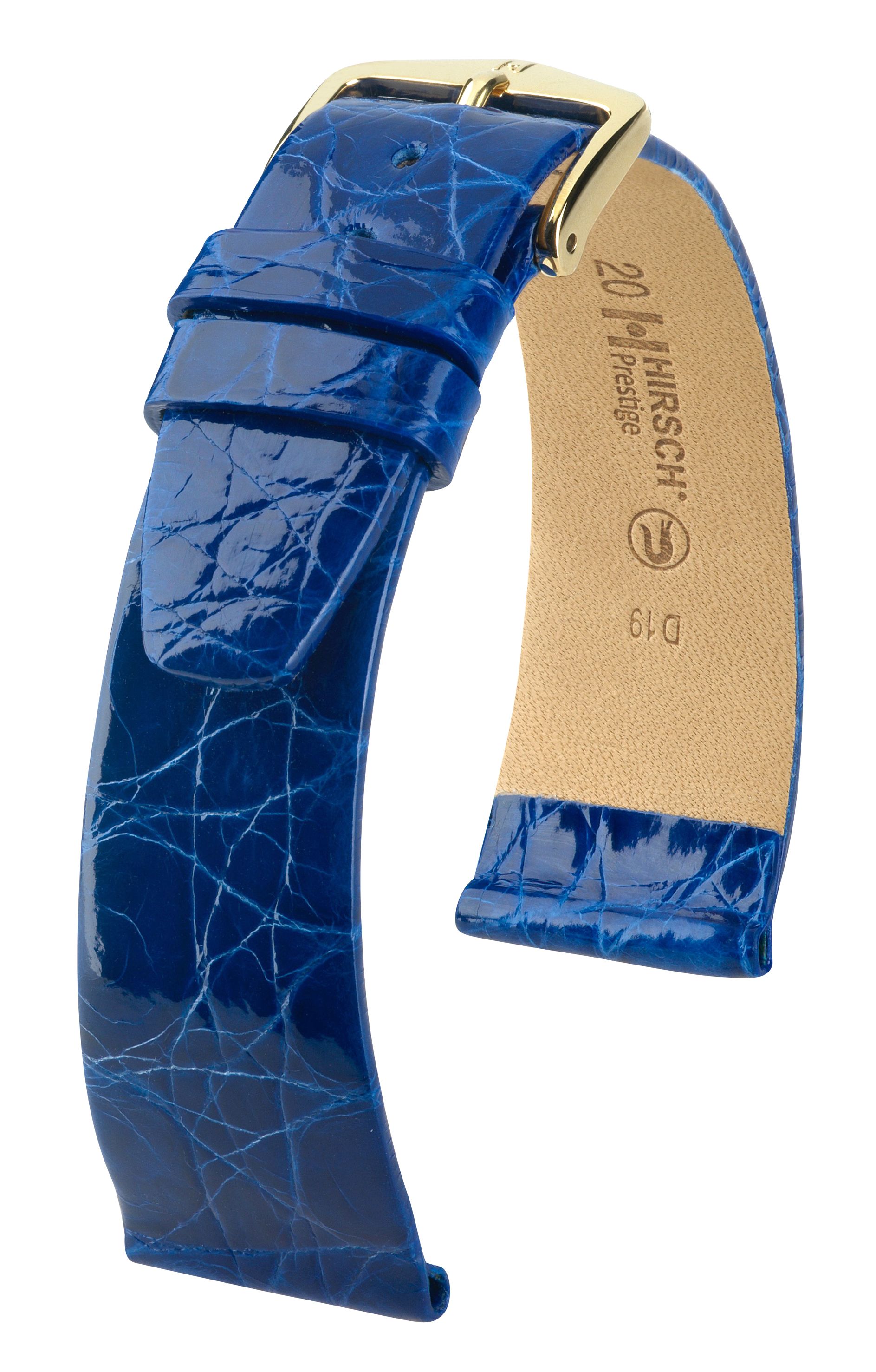 Hirsch Prestige Croco kirkas sininen