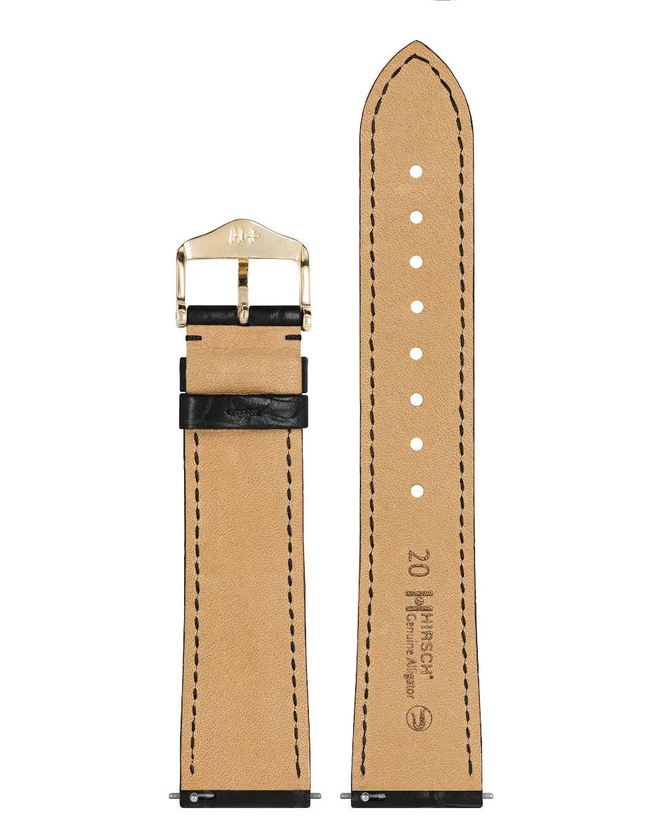 Hirsch Genuine Alligator musta