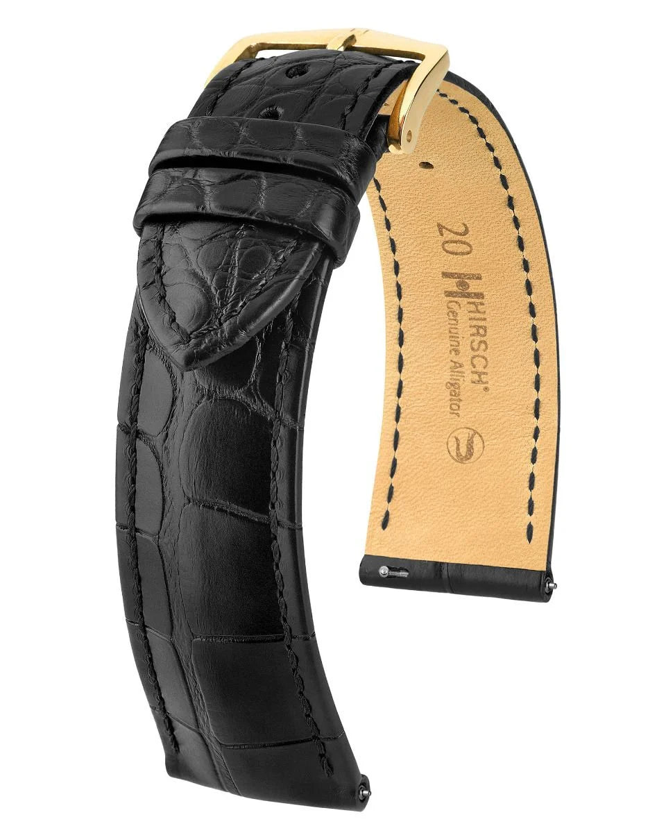 Hirsch Genuine Alligator musta