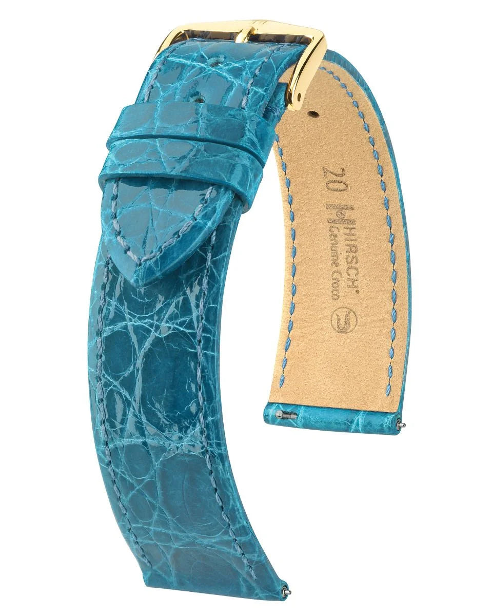 Hirsch Genuine Croco turkoosi