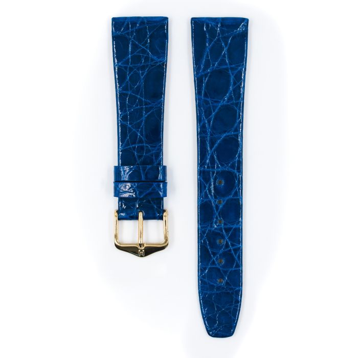 Hirsch Prestige Croco kirkas sininen